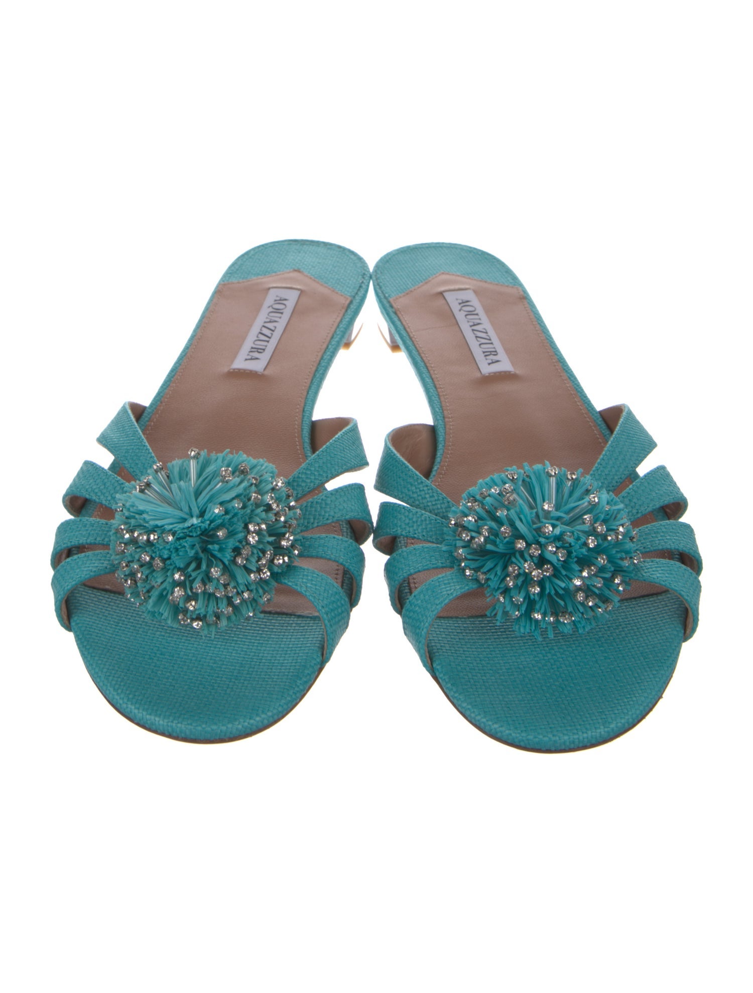 Aquazzura Crystal Embellishments Slides